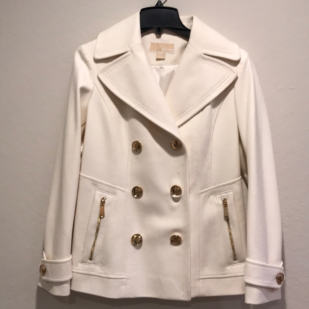 NWT Michael Kors cream peacoat
